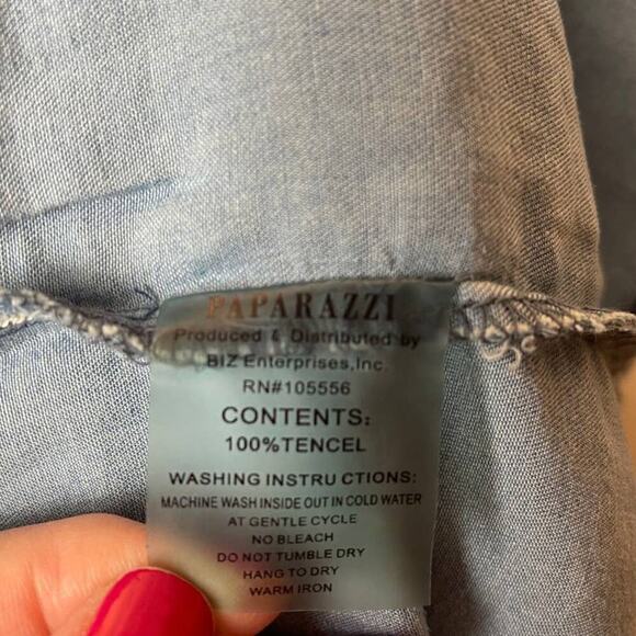 Paparazzi Light Blue Denim Sleeveless Dress Size M - Picture 6 of 6